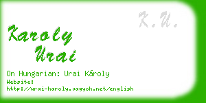 karoly urai business card